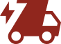 Red shopping cart icon with a check mark inside.