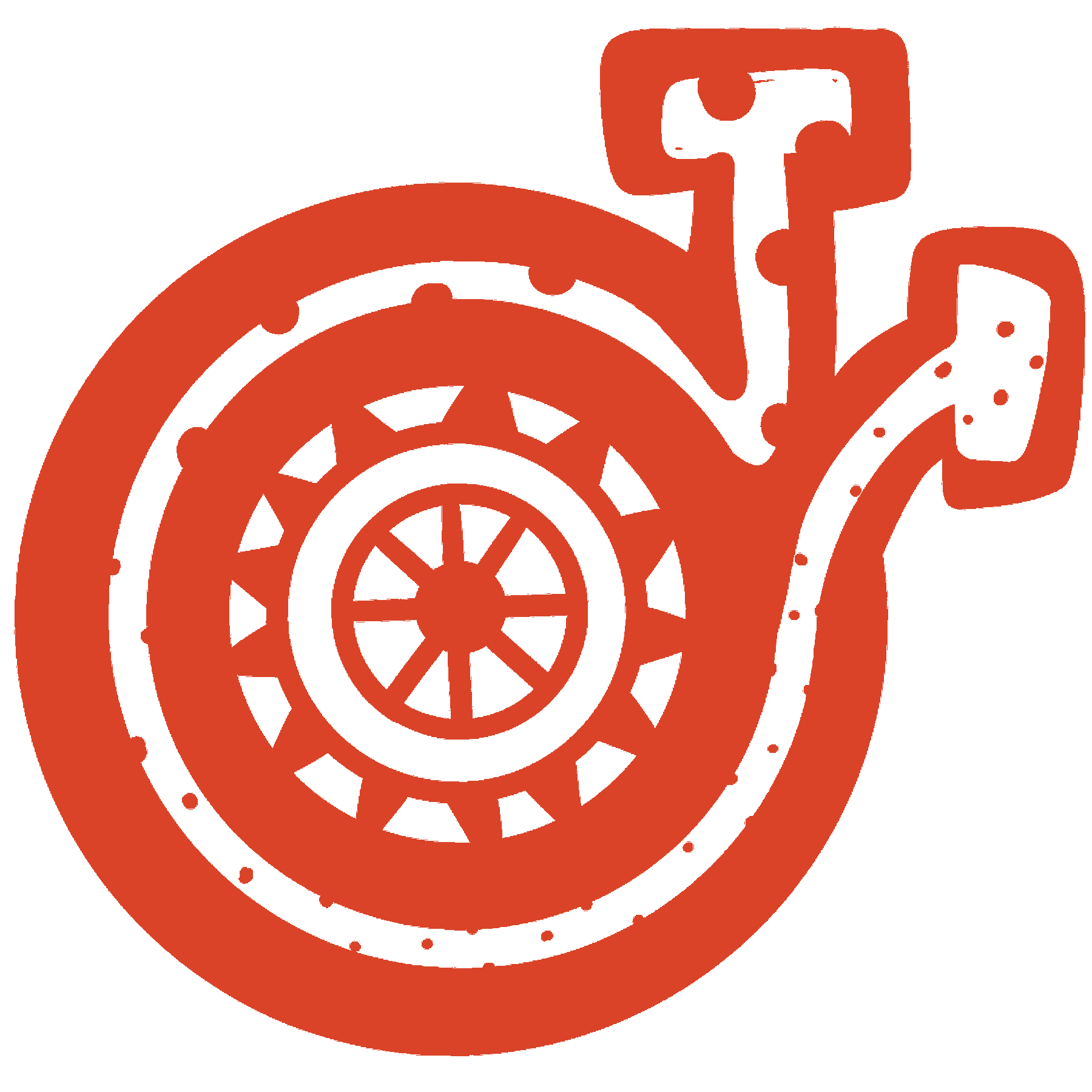 Red abstract illustration with circular and spiral patterns.