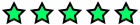 Five green stars on a black background.