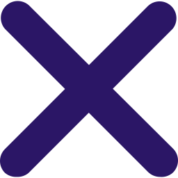 A large purple 'X' on a white background.