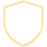 Simple outlined shield icon in yellow on transparent background.