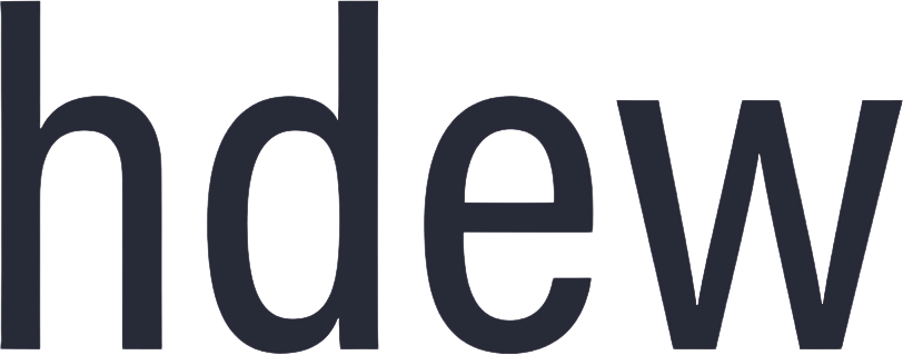 The word 'hdew' in lowercase, bold font.