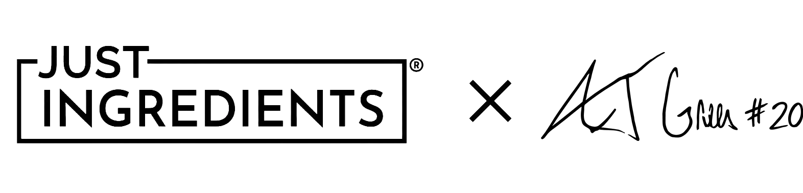 The Just Ingredients logo next to the Amanda Anisimova logo, indicating a collaboration.