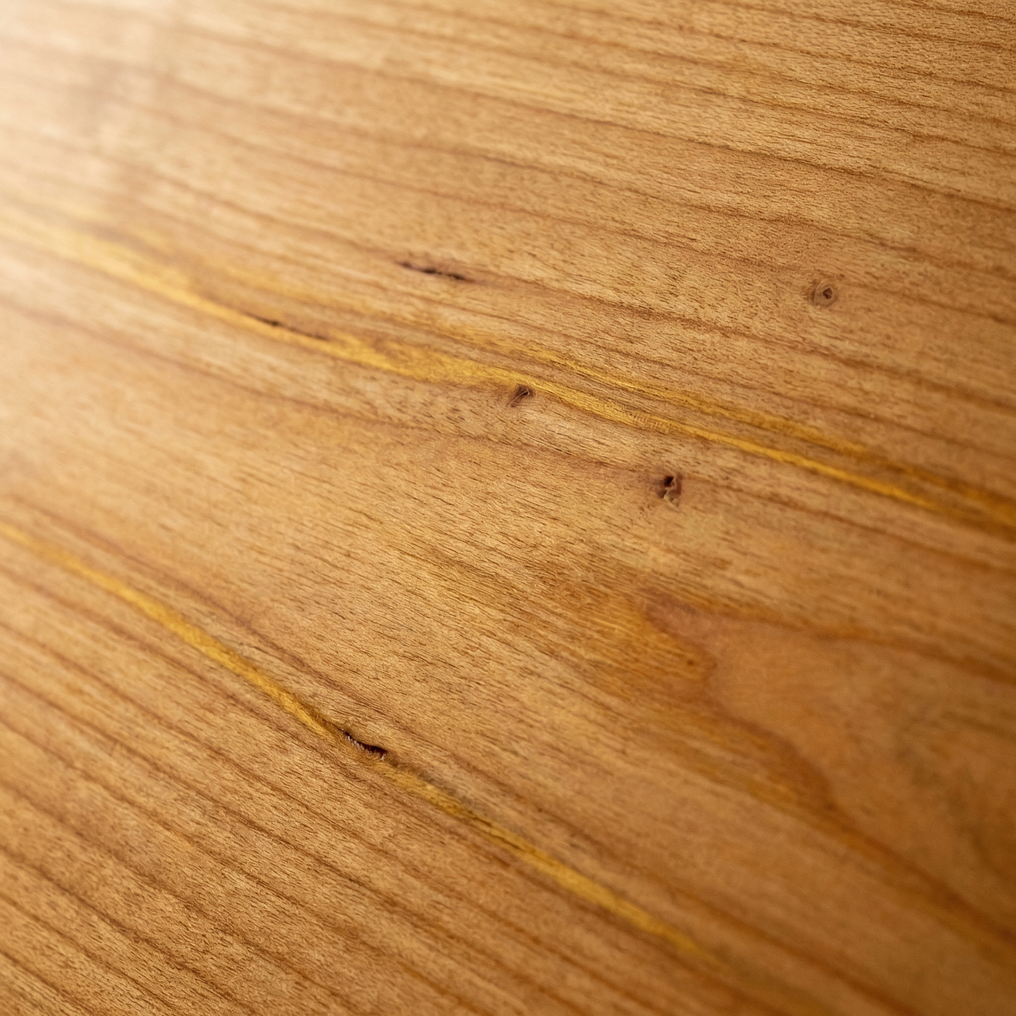 A close-up, angled shot of a light brown wood surface showing the grain.