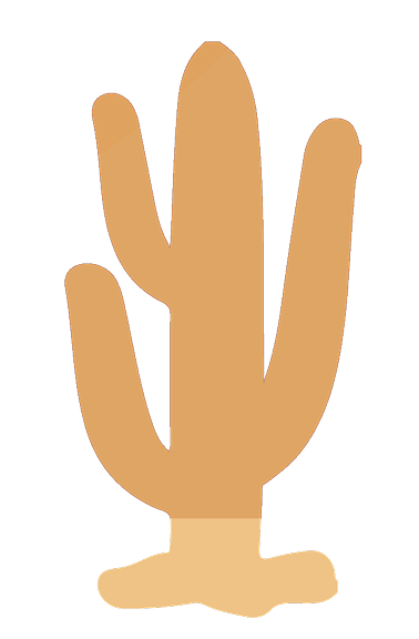 A tan-colored illustration of a cactus on a white background.