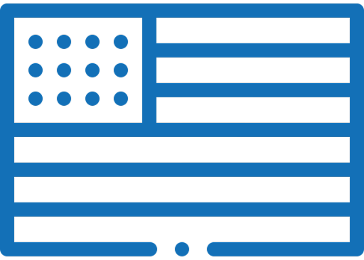 A yellow icon of a waving checkered flag on a white background.