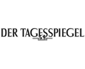 Black and white 'Der Tagesspiegel' logo with an eagle emblem.