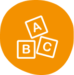 An orange circular icon with three white letter blocks showing A, B, and C.