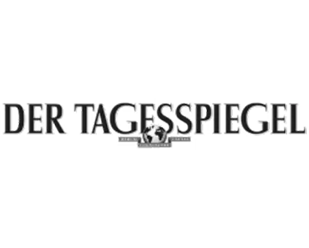 Logo of 'Der Tagesspiegel' newspaper with a globe illustration.