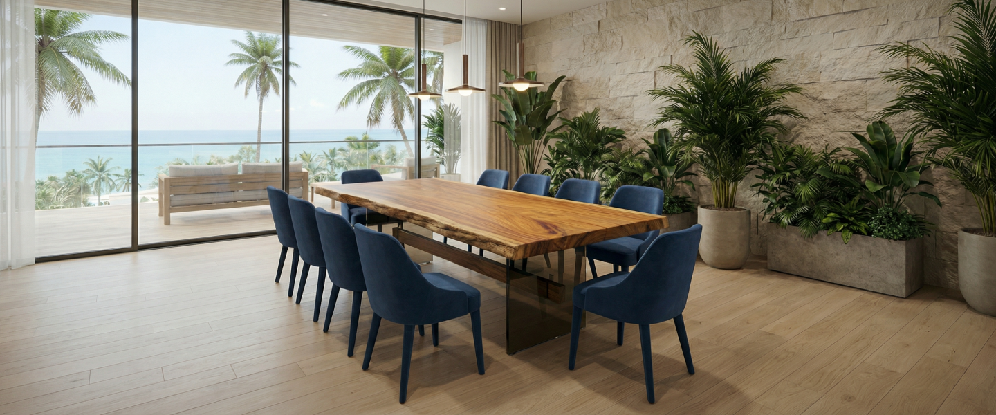 Skybar Saman Large Dining Table with Life Edge