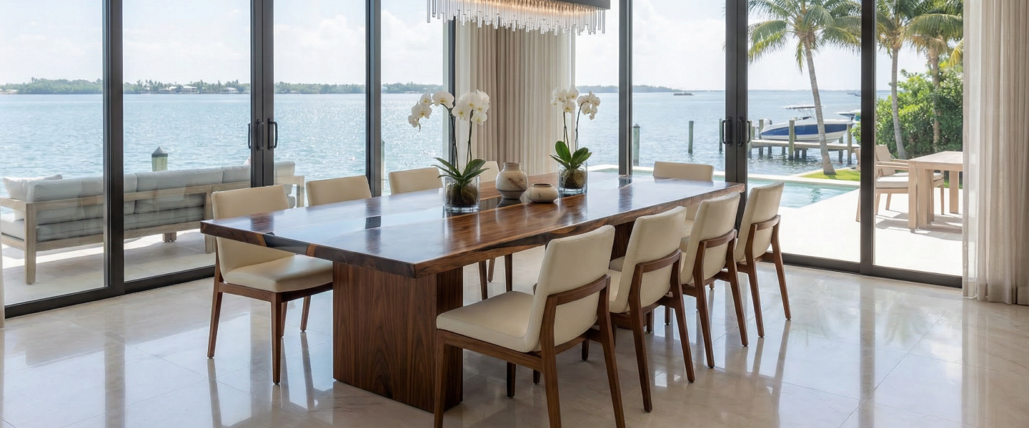 Select Walnut Dark Gray Large Dining Table