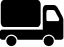 A black silhouette icon of a delivery truck.