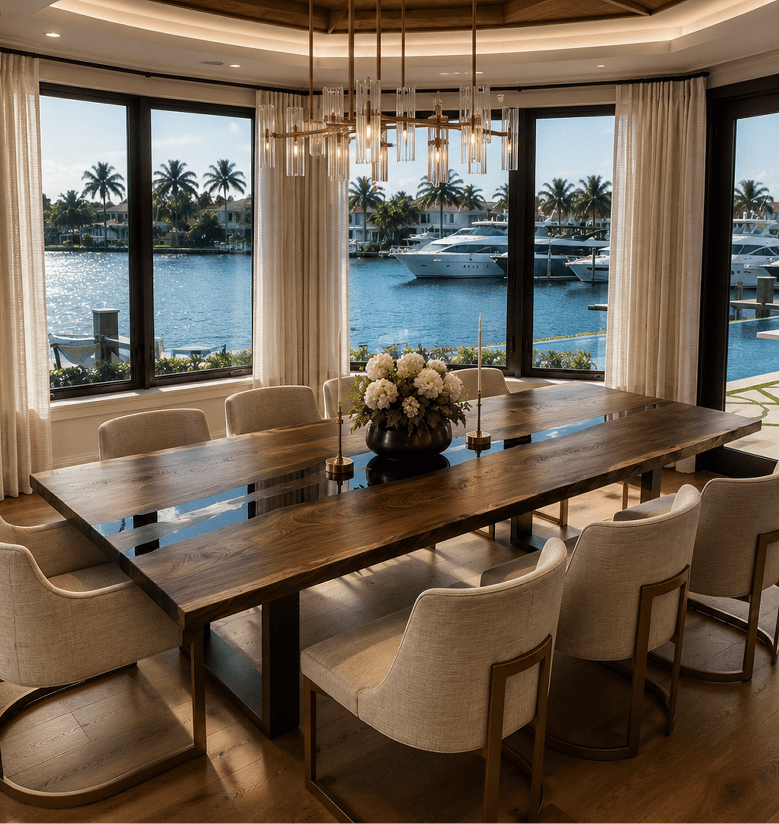 Select Walnut Dining  Table with Epoxy River