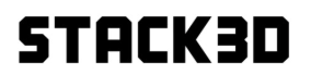 Bold text saying 'STACK3D' in uppercase letters.