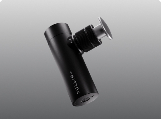Black cylindrical device with a silver nozzle on a gray background.