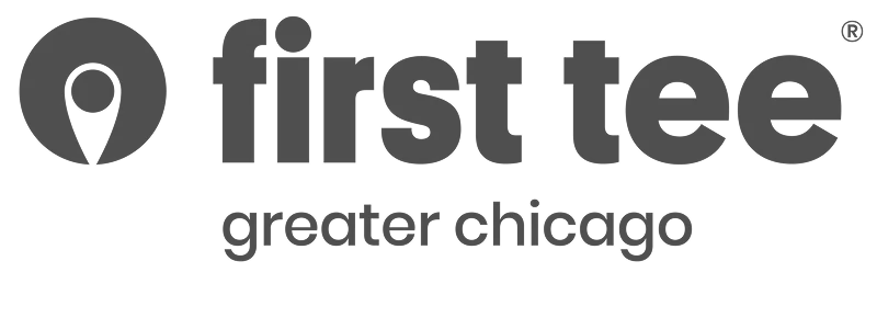 The logo for First Tee Greater Chicago, shown in gray text on a white background.