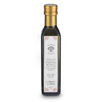 A bottle of organic premium Turkish extra virgin olive oil with a gold cap.