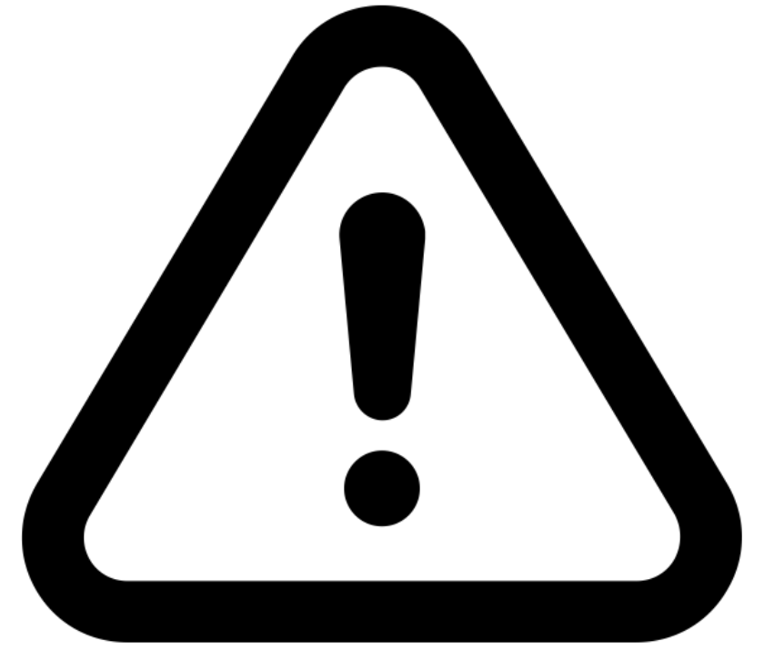 A warning symbol with an exclamation mark inside a triangle.