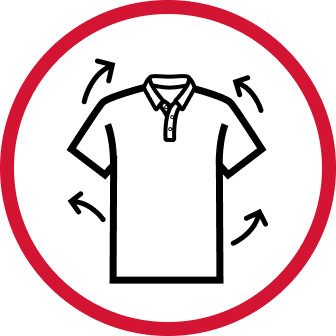 Red circle with a transparent center on a white background.