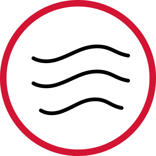 A red circle on a transparent background.