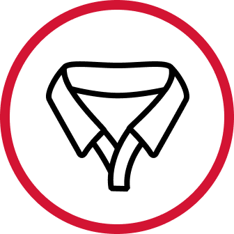 Red circle with a transparent center on a white background.