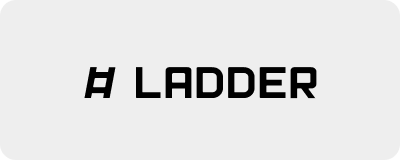 Logo with stylized 'Ladder' text and black icon on white background.