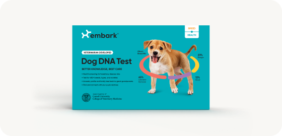 Teal Embark Vet Breed and Health product box