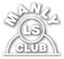 The black and white logo for the Manly LS Club, with the letters in a stylized, bold font.