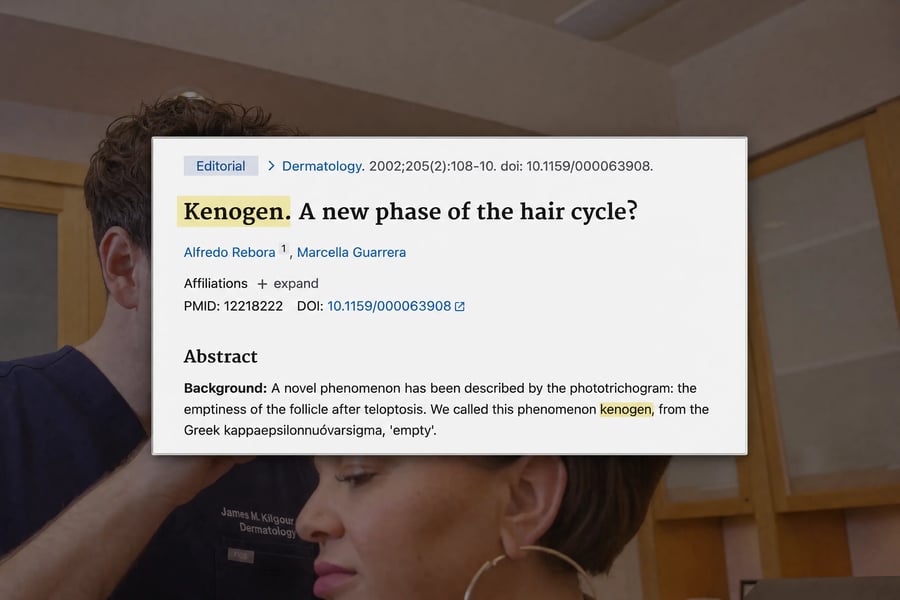 Empty follicles in the scalp