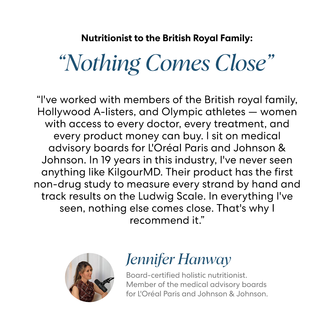 A testimonial from Jennifer Hanway, board-certified holistic nutritionist, with her photo and a quote.