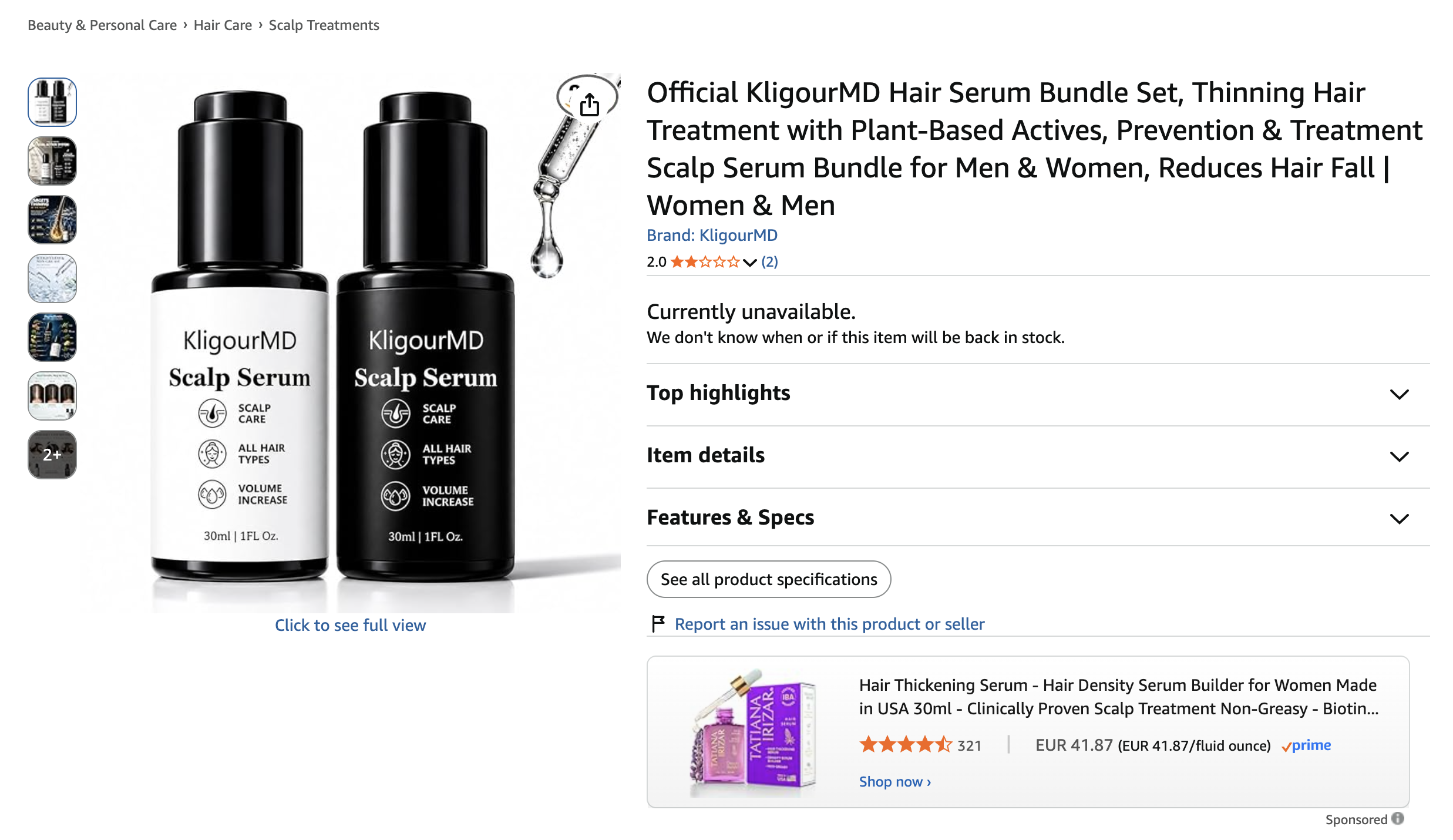 Counterfeit KilgourMD listings on Amazon