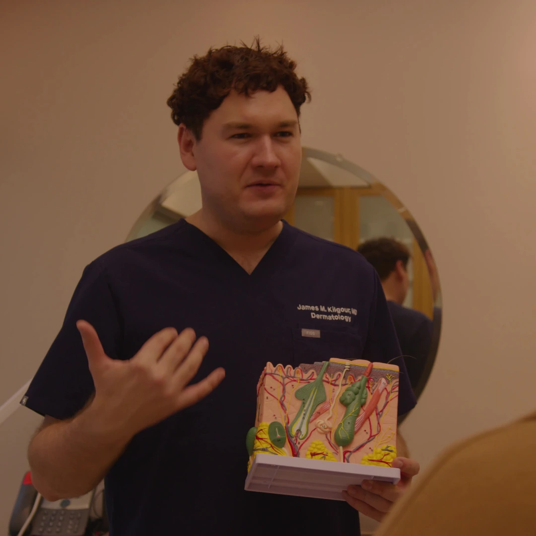 Dr. Kilgour at the lab