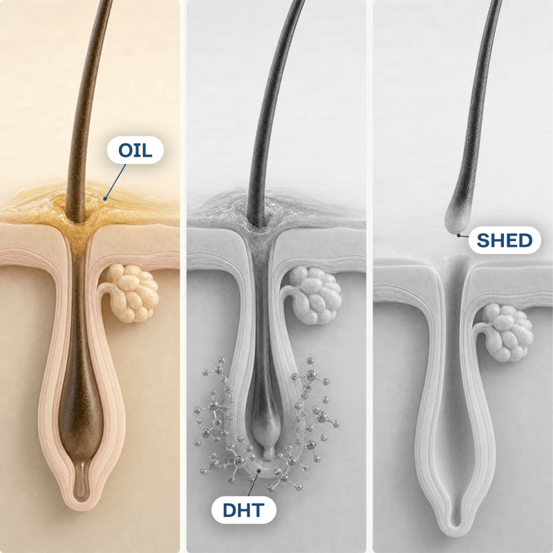 Oil at the hair root