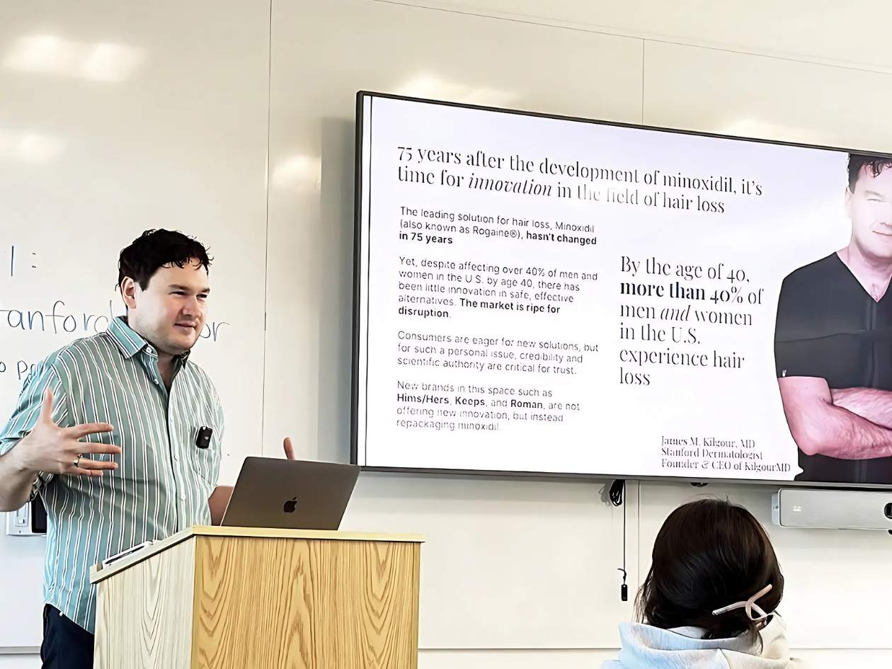 Dr. Kilgour presenting his breakthrough