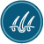 A circular teal icon with a white line drawing of three hair follicles.
