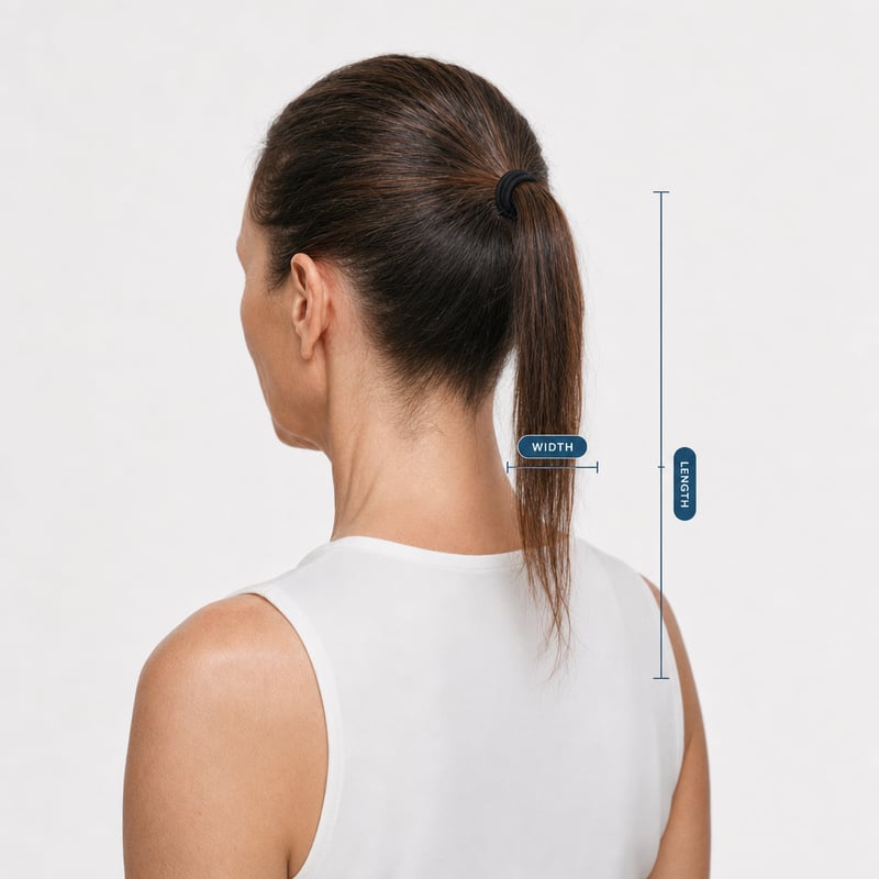 Ponytail containing 30,000 finer hairs