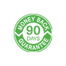 Green circular badge with '90 Days' and recycling arrows.