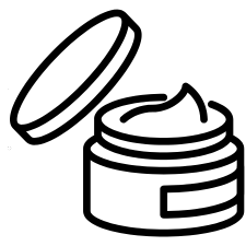 Black and white illustration of a person sitting on a chair.