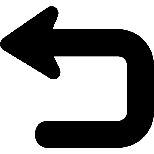 Black return arrow icon on a white background.