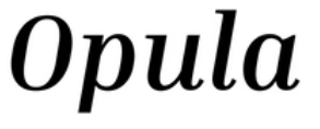 Black text 'Opula' on a white background.