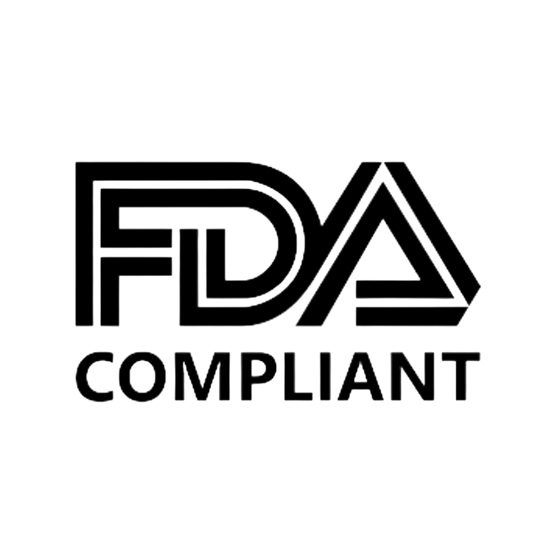 FDA Compliant text logo in black on white background.