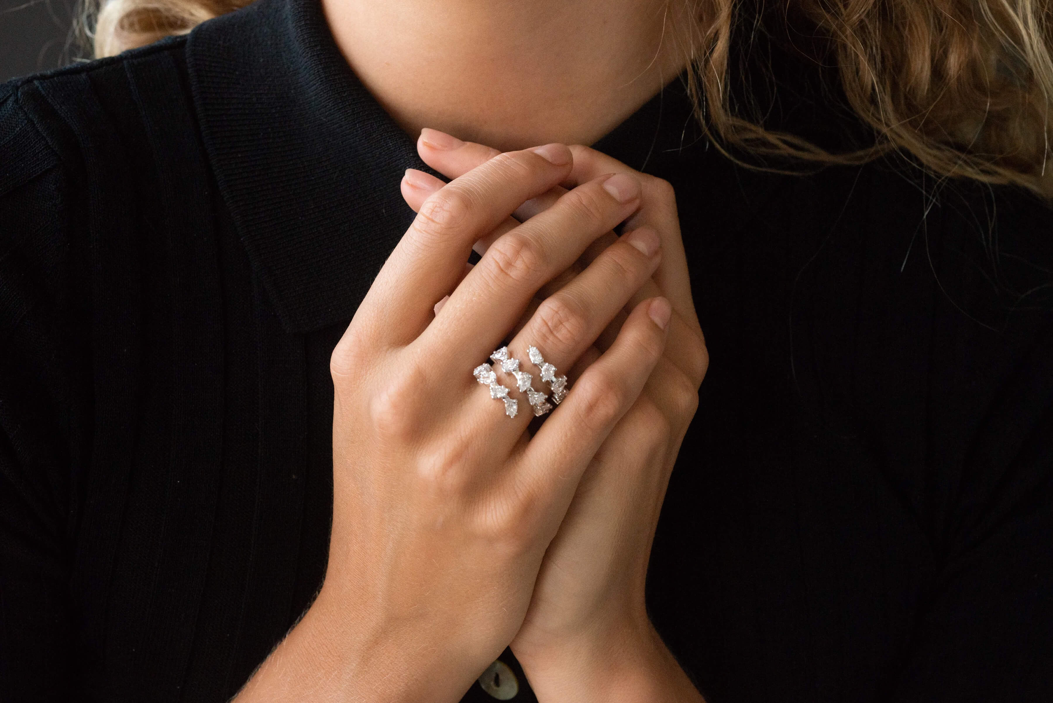 The Pear Shaped Diamond Spiral Ring - – Noémie