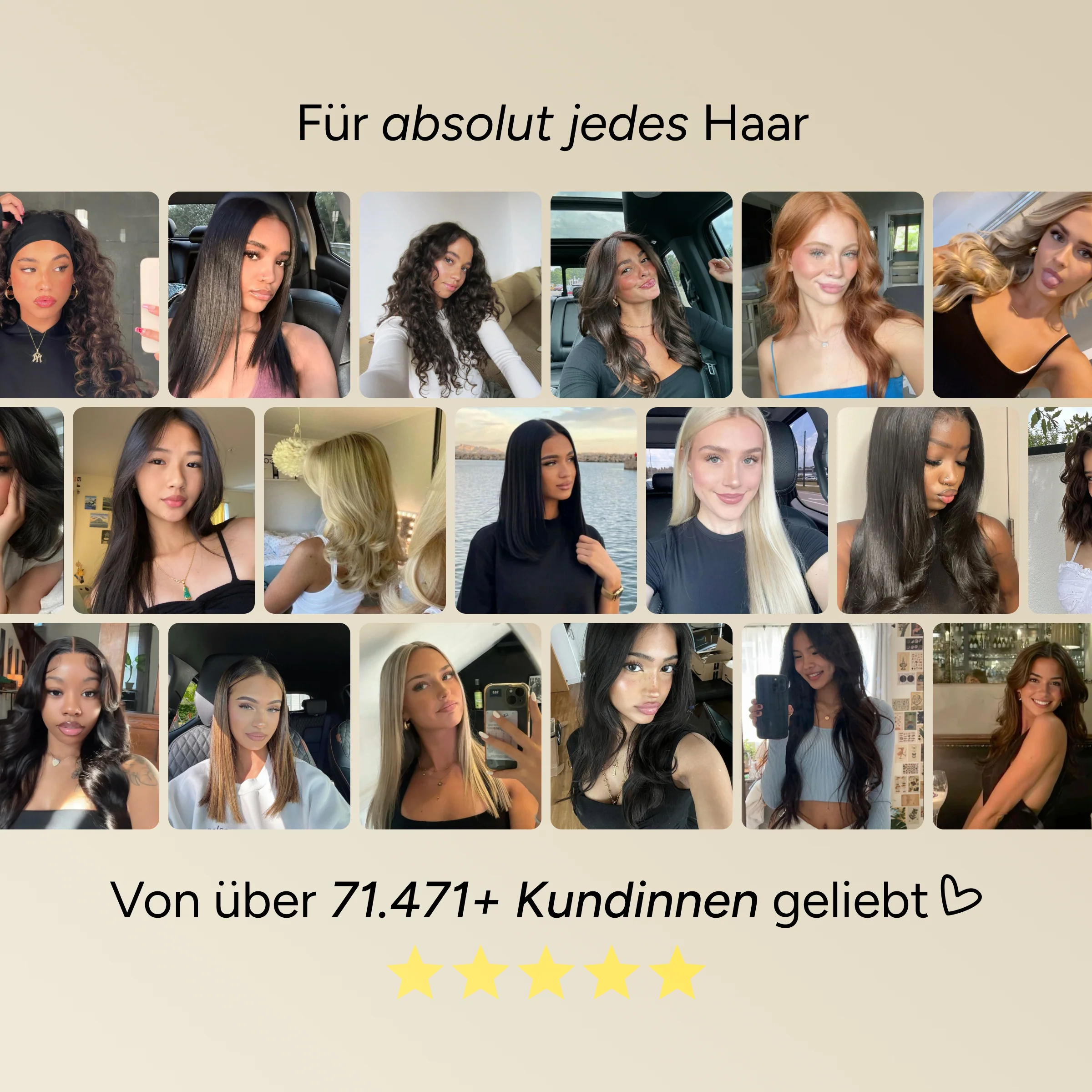 Collage of women taking selfies in various settings.