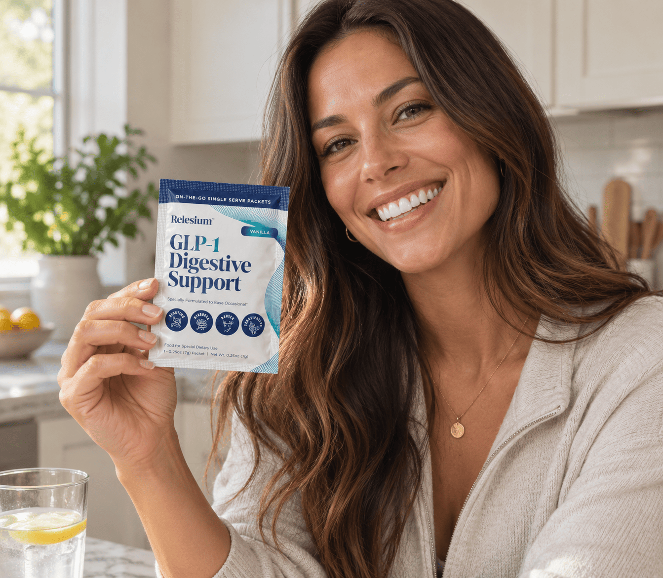 Two jars of Relesium GLP-1 Digestive Support with vanilla flavor.