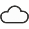 Simple black outline of a cloud on a white background.