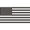 Black and white outline of the United States flag.
