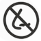 No smoking sign with a crossed-out cigarette icon.
