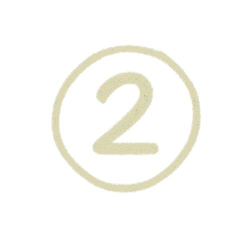 Number two inside a circle on a transparent background.