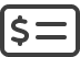 Icon of a dollar sign on a rectangular card.