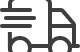 Simple line drawing of a delivery truck icon.